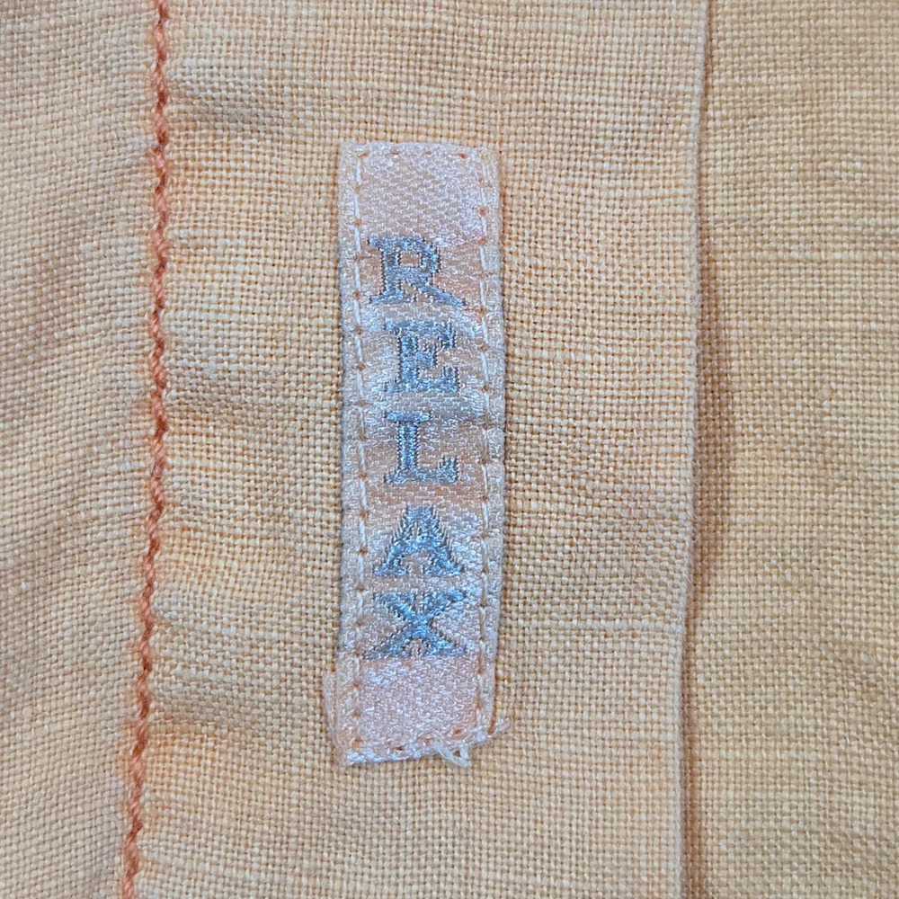 Tommy Bahama Men Linen Orange Button Shirt XL Relax Fit Sunwashed Coastal Casual - Picture 9 of 15